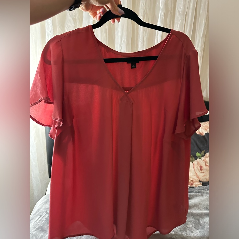 Pinkish coral chiffon top
